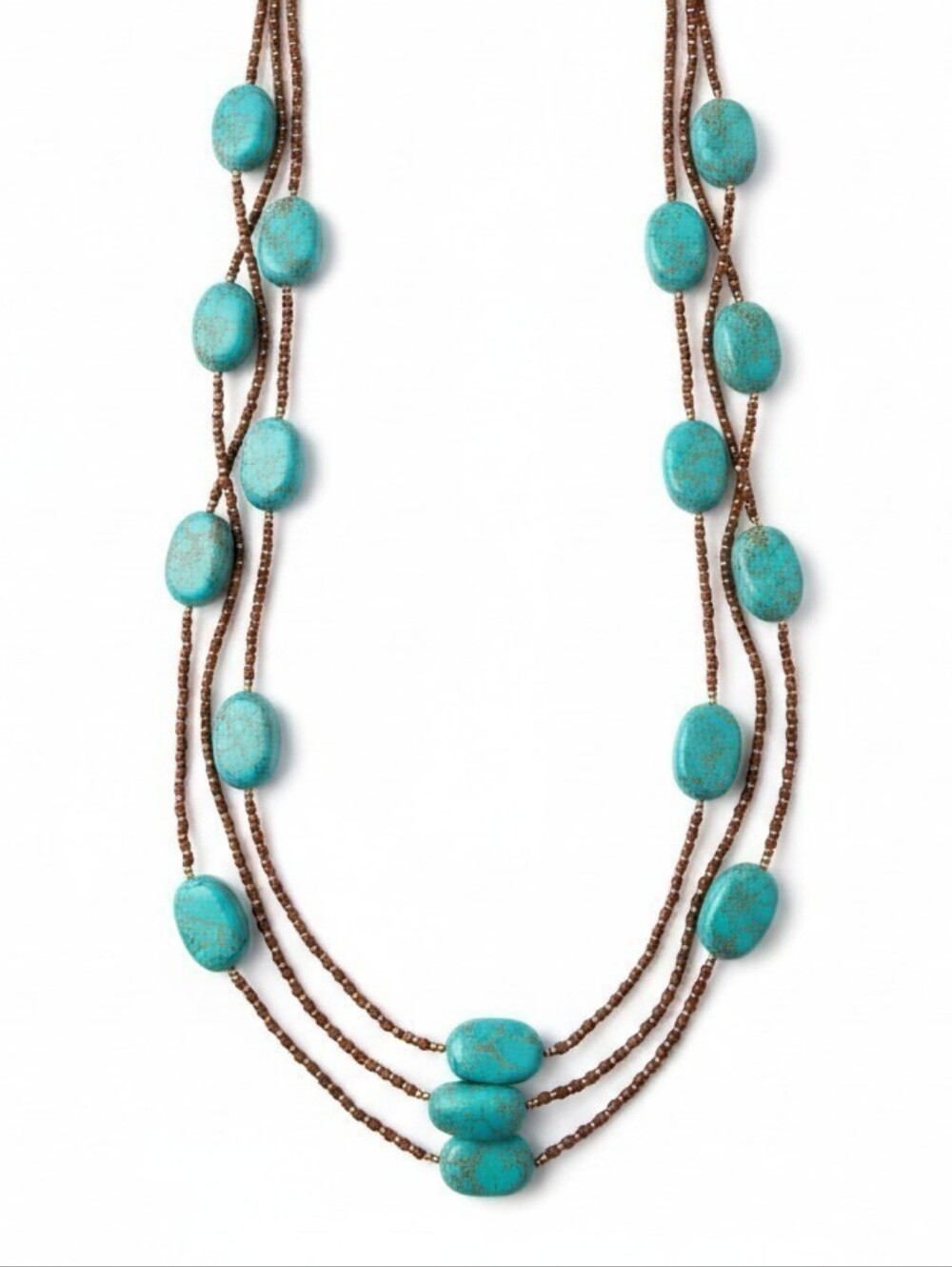 ๐โช๏ธPiper K โช๏ธTurquoise Reconstitited Turquoise Beaded Statement 60 In Necklace